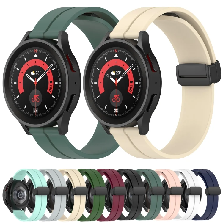 SYA002027203_B1.webp 20mm Solid Color Magnetic Clasp Silicone Watch Band - Image 2