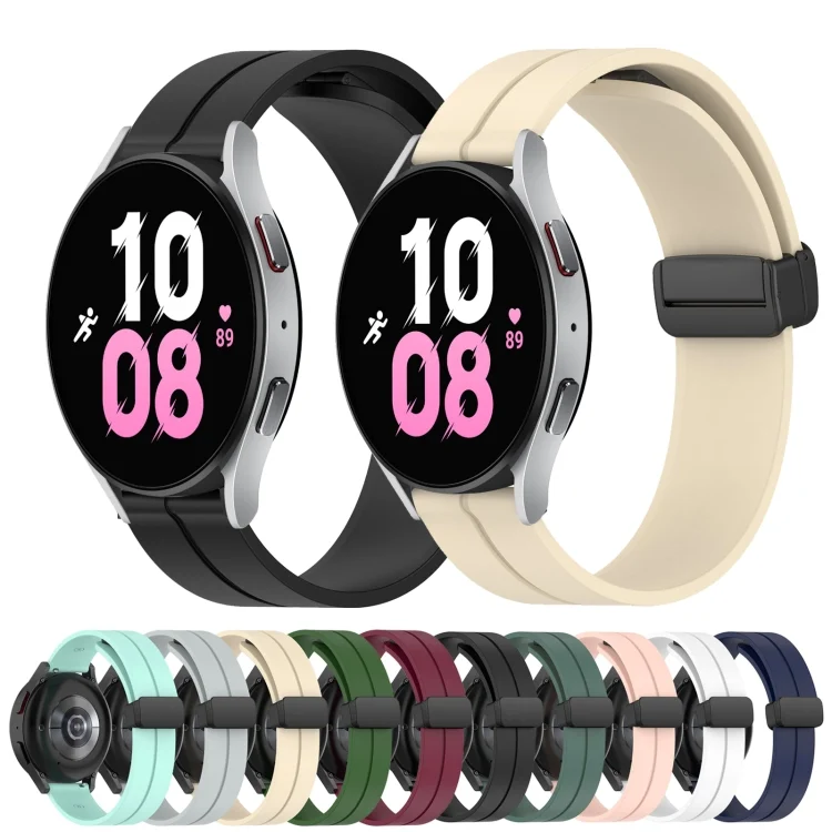 SYA002027205_B1.webp 20mm Solid Color Magnetic Clasp Silicone Watch Band - Image 2