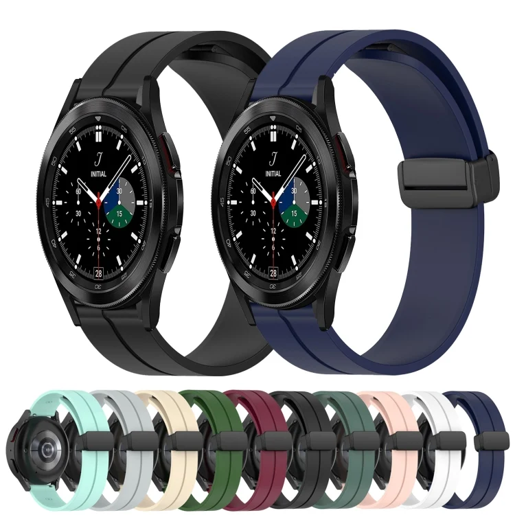 SYA002027207_B1.webp 20mm Solid Color Magnetic Clasp Silicone Watch Band - Image 2