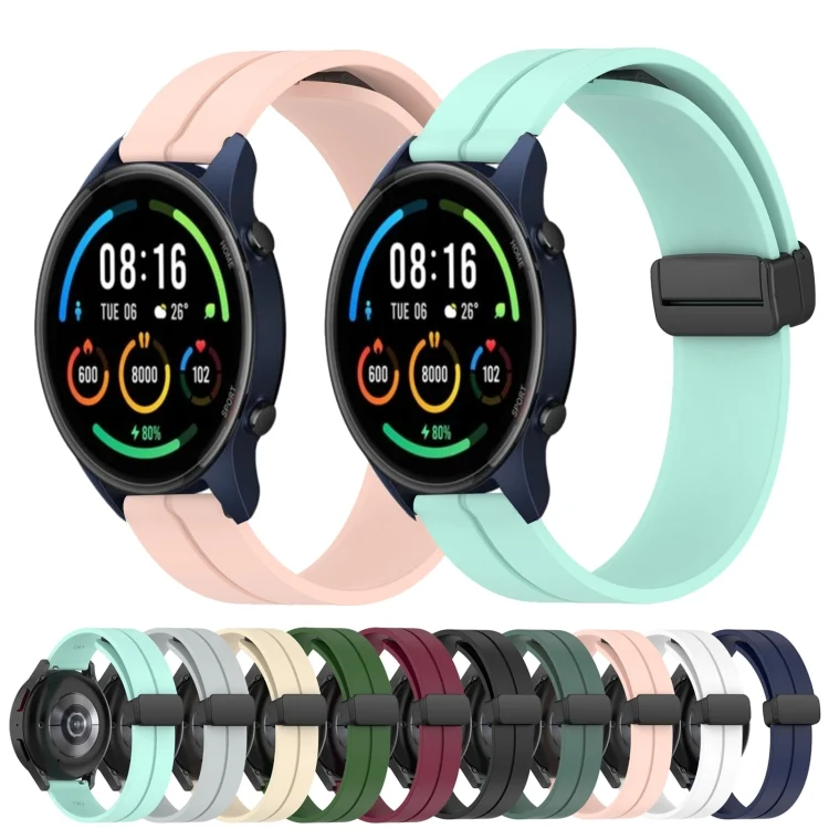 SYA002027505_B1.webp 22mm Solid Color Magnetic Clasp Silicone Watch Band - Image 2