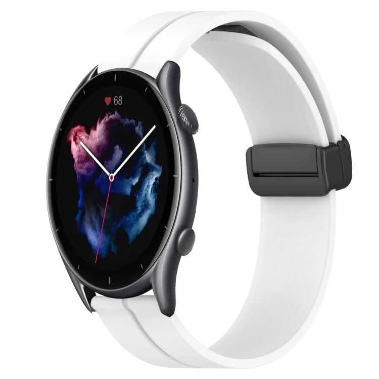 22mm Solid Color Magnetic Clasp Silicone Watch Band
