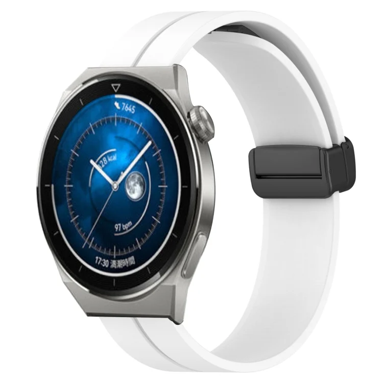 22mm Solid Color Magnetic Clasp Silicone Watch Band