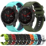 22mm Two-Color Sports Silicone Watch Band - Image 2