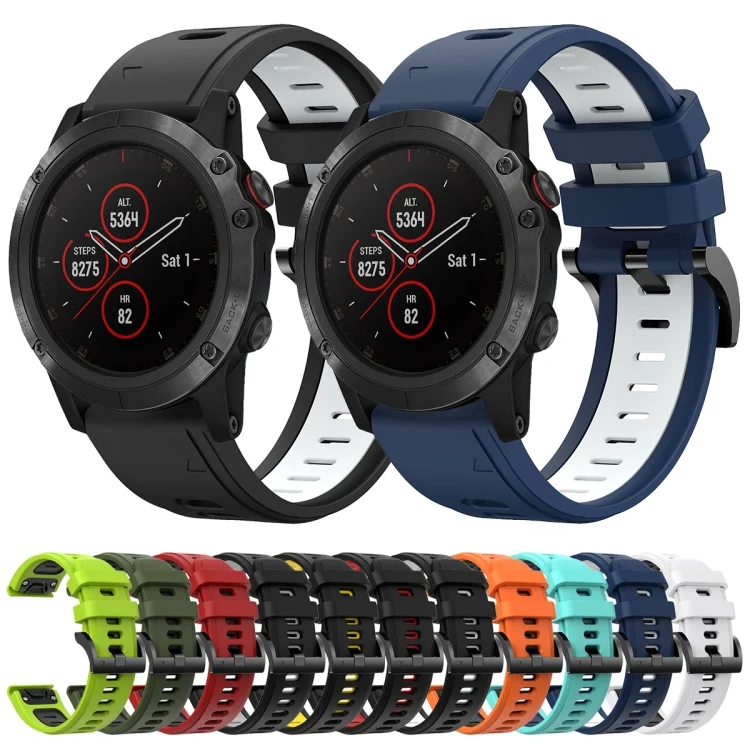 SYA002030110_B1.webp 22mm Two-Color Sports Silicone Watch Band - Image 2