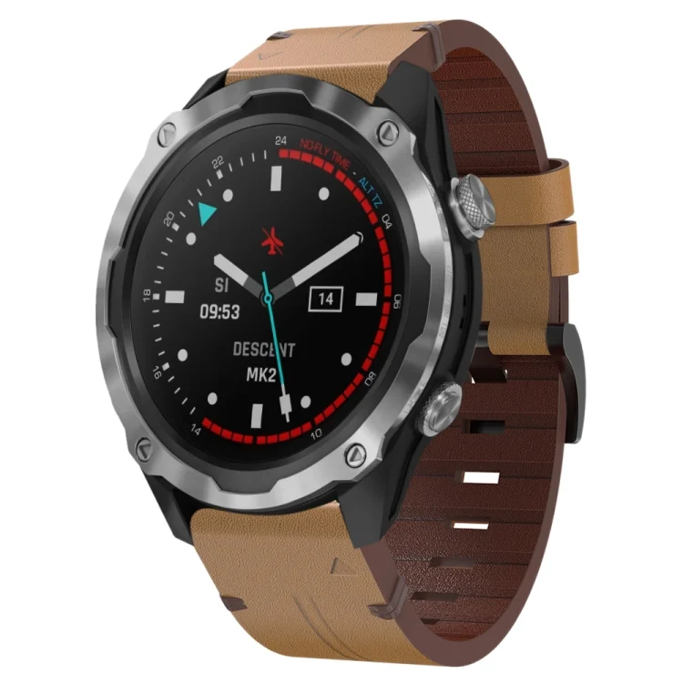 26mm Leather Steel Buckle Watch Band