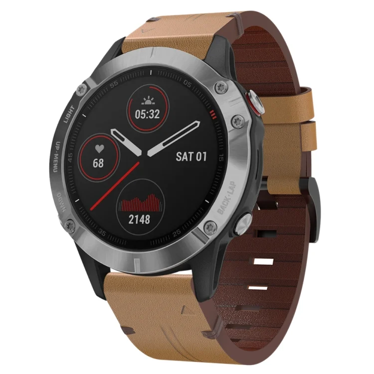 22mm Leather Steel Buckle Watch Band