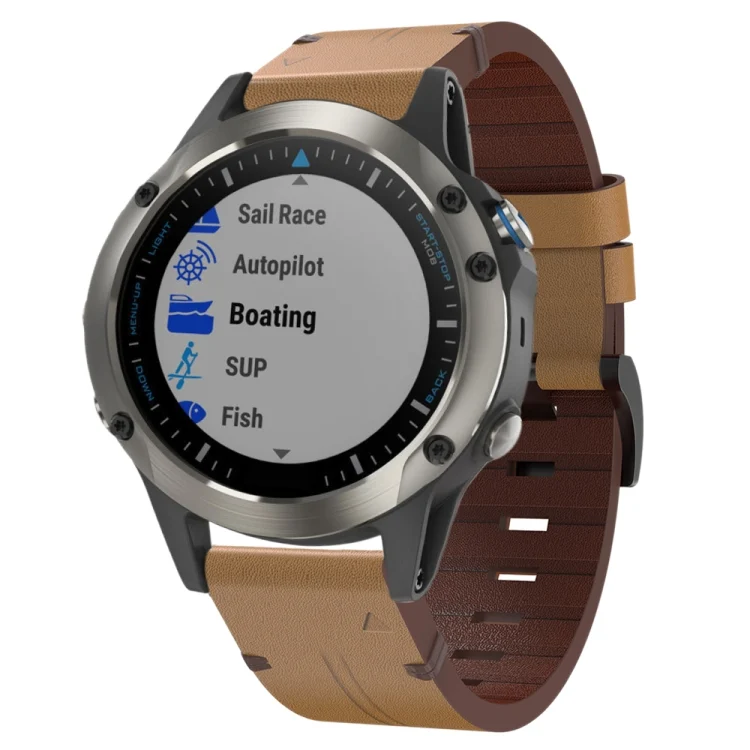 22mm Leather Steel Buckle Watch Band