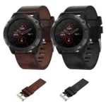 26mm Leather Steel Buckle Watch Band - Image 2