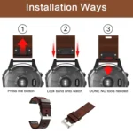 26mm Leather Steel Buckle Watch Band - Image 5