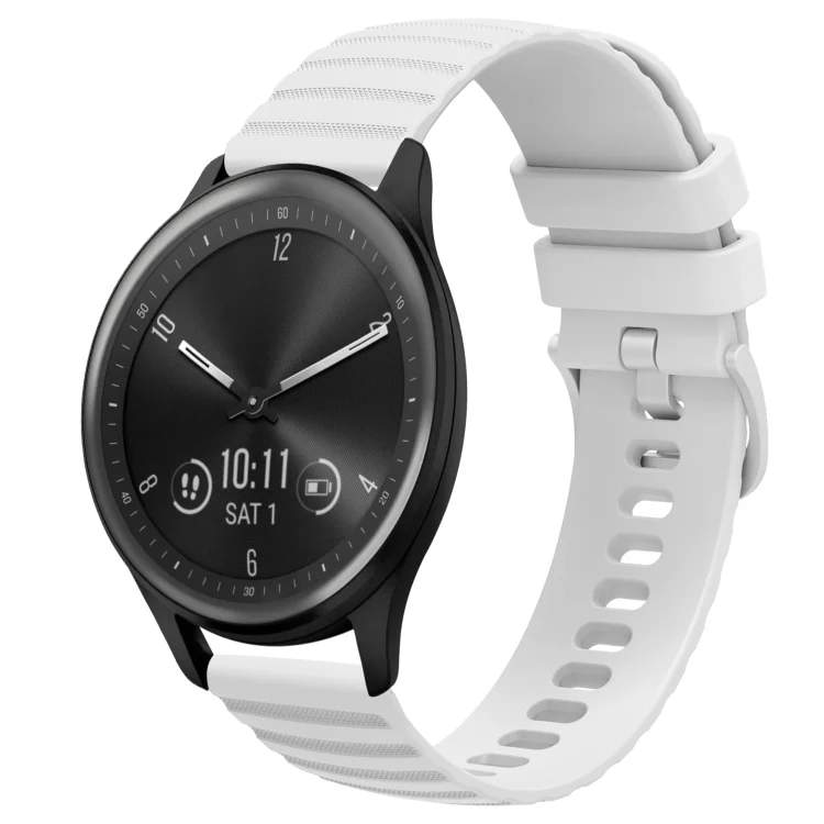 20mm Wavy Dot Pattern Solid Color Silicone Watch Band
