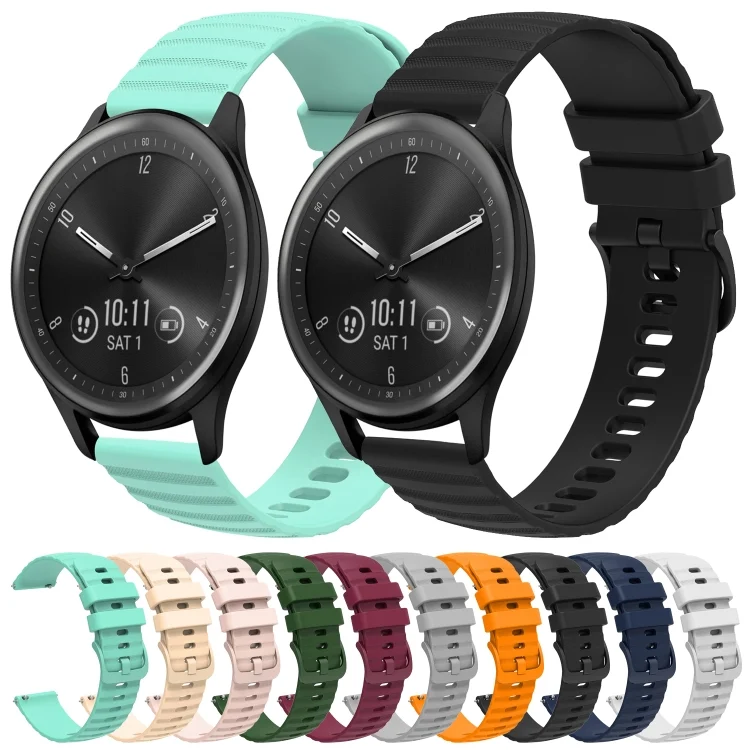 SYA002046101_B1.webp 20mm Wavy Dot Pattern Solid Color Silicone Watch Band - Image 2