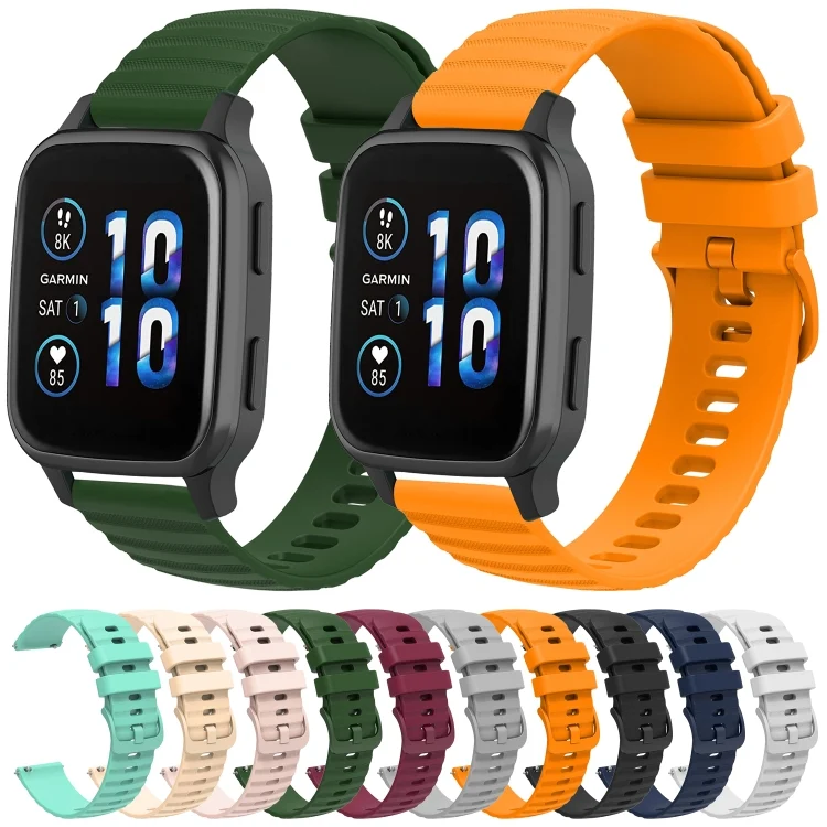 SYA002046103_B1.webp 20mm Wavy Dot Pattern Solid Color Silicone Watch Band - Image 2