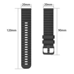 20mm Wavy Dot Pattern Solid Color Silicone Watch Band - Image 4