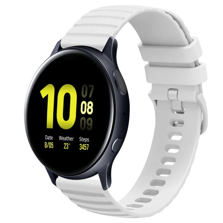 20mm Wavy Dot Pattern Solid Color Silicone Watch Band