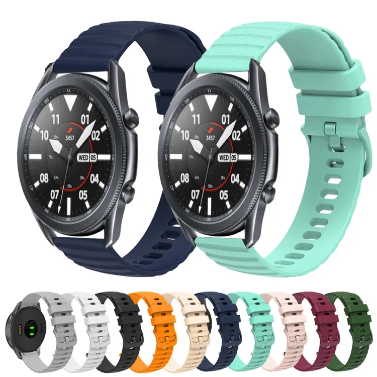 SYA002046301_B2.webp 22mm Wavy Dot Pattern Solid Color Silicone Watch Band - Image 3