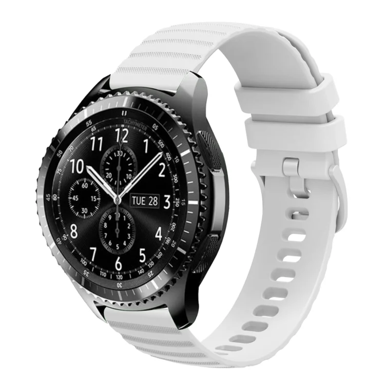 22mm Wavy Dot Pattern Solid Color Silicone Watch Band