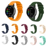 22mm Wavy Dot Pattern Solid Color Silicone Watch Band - Image 2