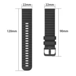 22mm Wavy Dot Pattern Solid Color Silicone Watch Band - Image 4
