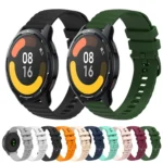 22mm Wavy Dot Pattern Solid Color Silicone Watch Band - Image 3