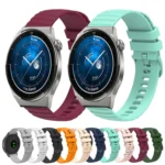 22mm Wavy Dot Pattern Solid Color Silicone Watch Band - Image 3