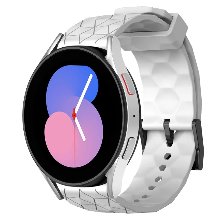 20mm Football Pattern Solid Color Silicone Watch Band