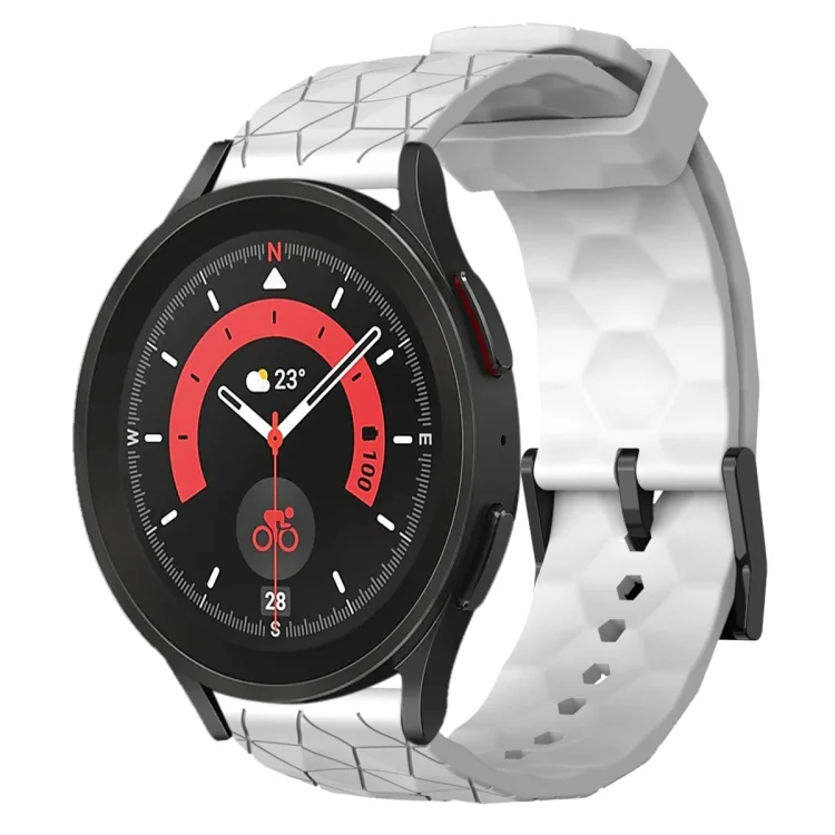 20mm Football Pattern Solid Color Silicone Watch Band