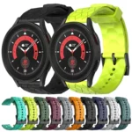 20mm Football Pattern Solid Color Silicone Watch Band - Image 2