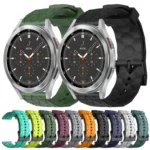 20mm Football Pattern Solid Color Silicone Watch Band - Image 2