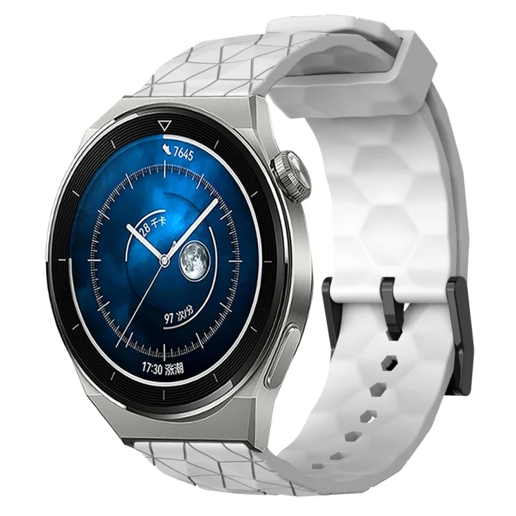 20mm Football Pattern Solid Color Silicone Watch Band