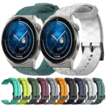 20mm Football Pattern Solid Color Silicone Watch Band - Image 2