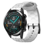 20mm Football Pattern Solid Color Silicone Watch Band