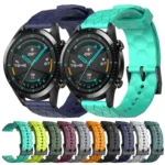 20mm Football Pattern Solid Color Silicone Watch Band - Image 2
