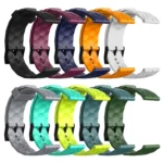 20mm Football Pattern Solid Color Silicone Watch Band - Image 3
