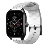 20mm Football Pattern Solid Color Silicone Watch Band