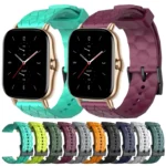 20mm Football Pattern Solid Color Silicone Watch Band - Image 2