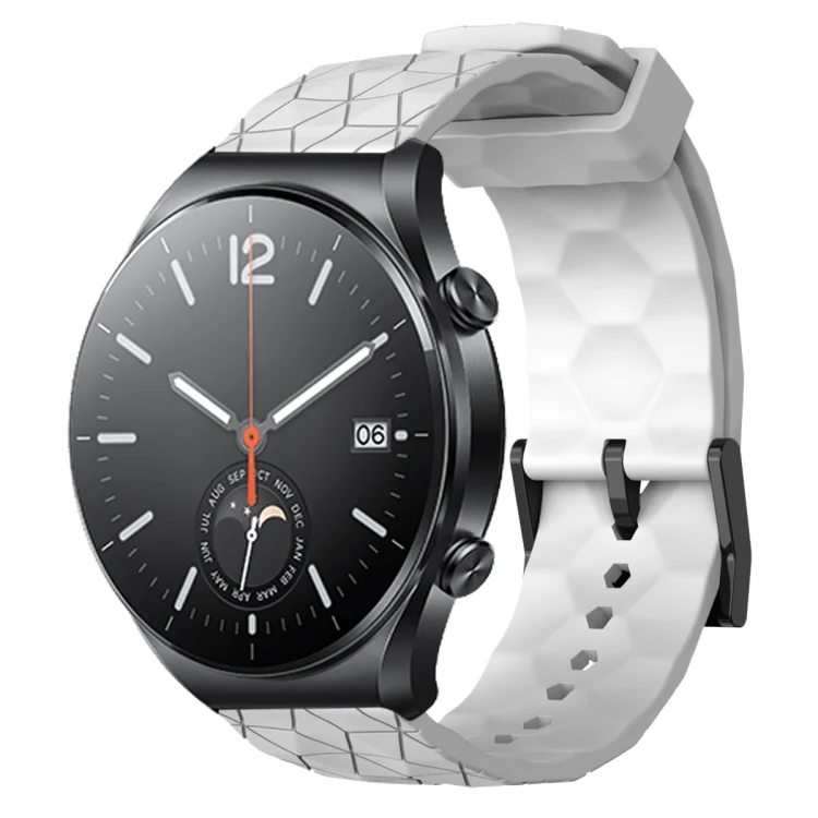 22mm Football Pattern Solid Color Silicone Watch Band