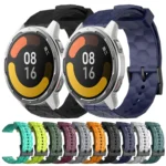 22mm Football Pattern Solid Color Silicone Watch Band - Image 2