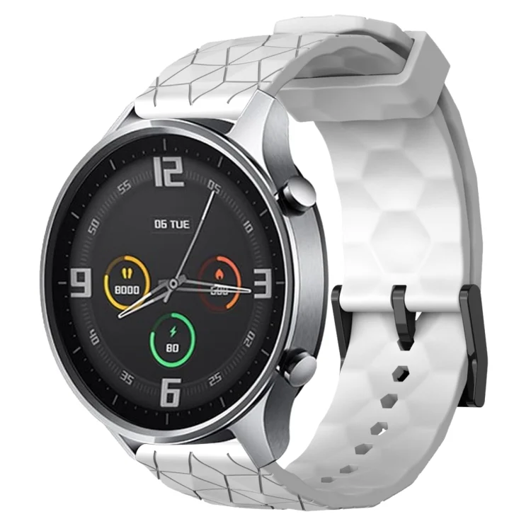 22mm Football Pattern Solid Color Silicone Watch Band