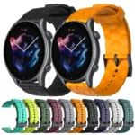 22mm Football Pattern Solid Color Silicone Watch Band - Image 2