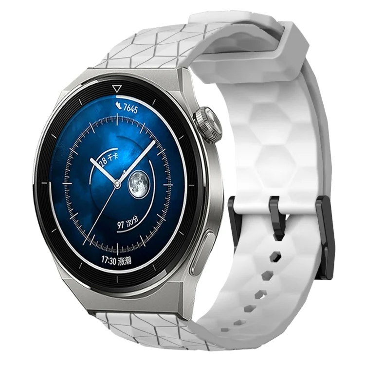 22mm Football Pattern Solid Color Silicone Watch Band