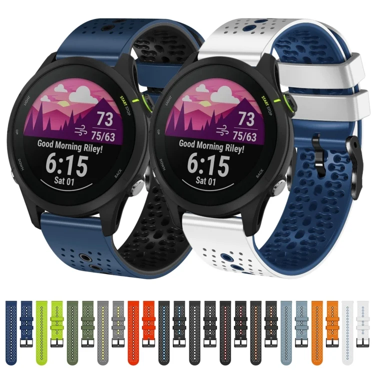 SYA002048601_B1.webp 22mm Perforated Two-Color Silicone Watch Band - Image 2