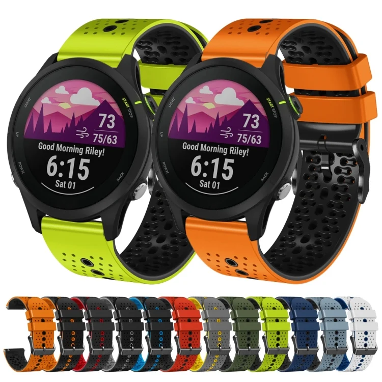SYA002048602_B1.webp 22mm Perforated Two-Color Silicone Watch Band - Image 2