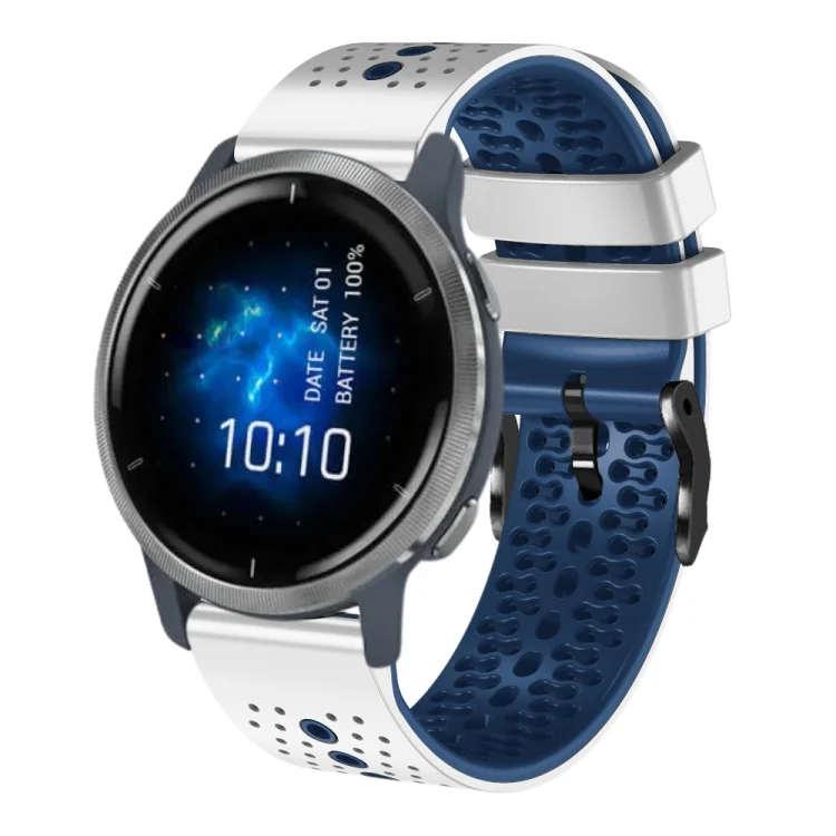 22mm Perforated Two-Color Silicone Watch Band