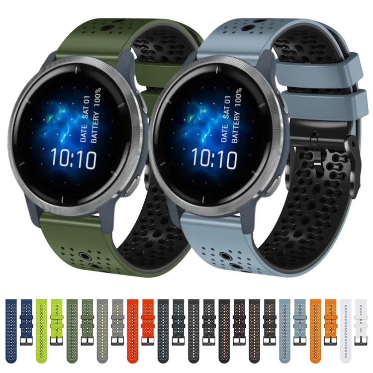 SYA002048603_B1.webp 22mm Perforated Two-Color Silicone Watch Band - Image 2