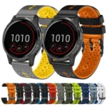22mm Perforated Two-Color Silicone Watch Band - Image 2