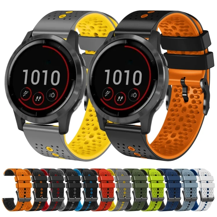 SYA002048604_B1.webp 22mm Perforated Two-Color Silicone Watch Band - Image 2