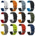 22mm Perforated Two-Color Silicone Watch Band - Image 3