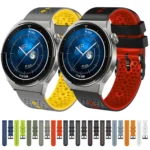 22mm Perforated Two-Color Silicone Watch Band - Image 2