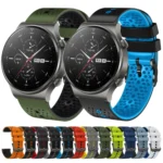 22mm Perforated Two-Color Silicone Watch Band - Image 2