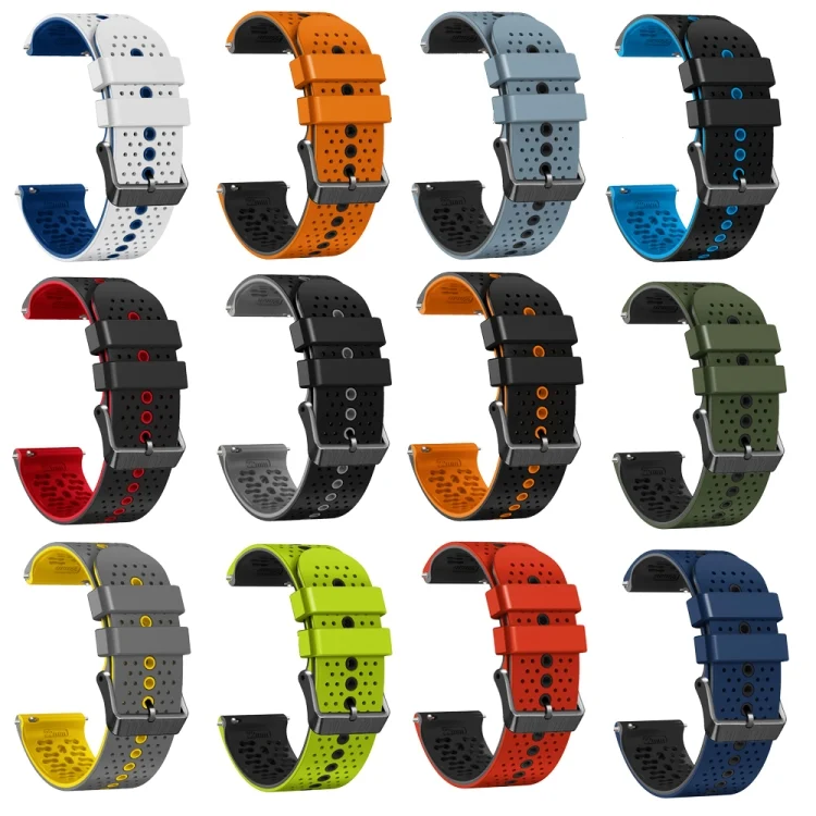 SYA002049006_B2.webp 22mm Perforated Two-Color Silicone Watch Band - Image 3